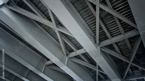 Defocus of view of Bridge steel truss, depicting Architectural Shapes and Patterns
