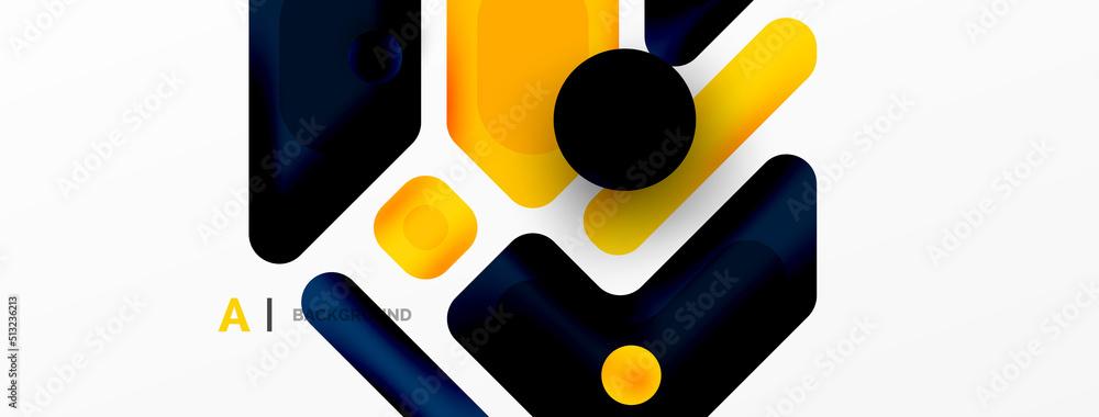 Colorful geometric shapes lines, squares and triangles. Abstract background for wallpaper, banner or landing page