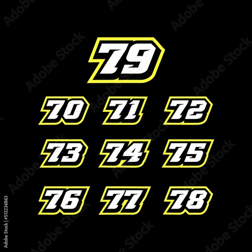 Racing number logo design