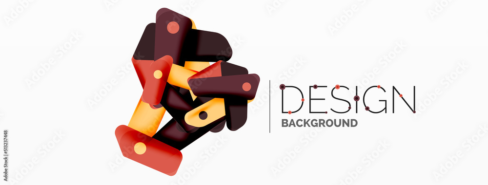 Tech minimal geometric wallpaper. Creative abstract background. Ribbon style stripes vector illustration for wallpaper banner background or landing page