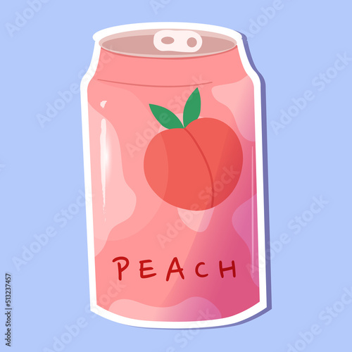 Cute delicious drinks with peach flavors sticker