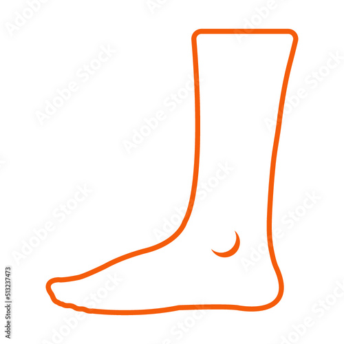 Web line icon. Foot, foot standing
