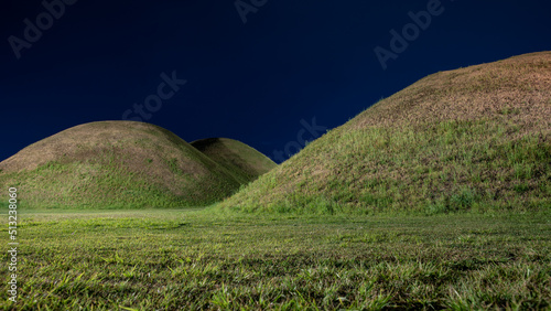 Tumuli Park Burial Mounds Silla dynasty royal tombs in Gyeongju South Korea photo