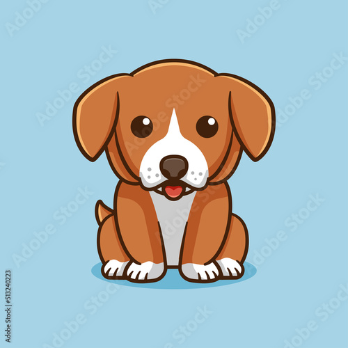 Cute dog sit vector design