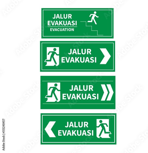 Emergency evacuation sign Indonesia