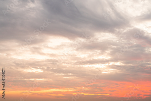 Fototapeta Naklejka Na Ścianę i Meble -  Beautiful sky. Clouds in twilight sky in evening. Colorful sky in twilight time.
