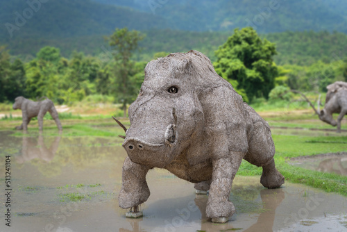 Animal rice straw puppet show at the Huay Tueng Thao Park is the name of a public place attraction in Chiang Mai, Thailand.