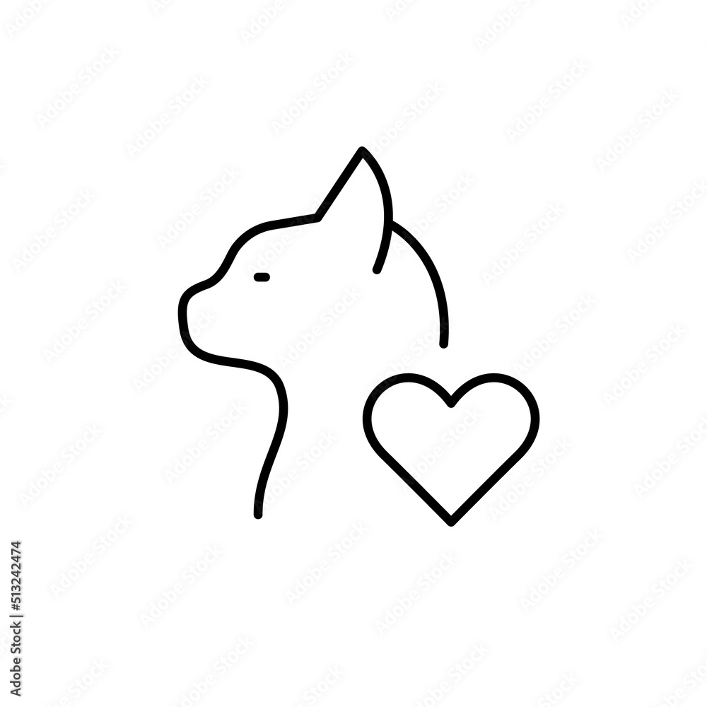 Cat lover. Pixel perfect, editable stroke line icon Cat lover. Pixel perfect, editable stroke line icon