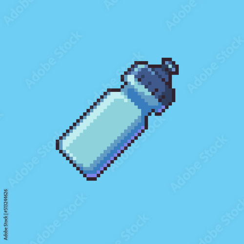 Editable vector water bottle pixel art illustration for game development,
game asset, web asset, graphic design, and printed purpose.