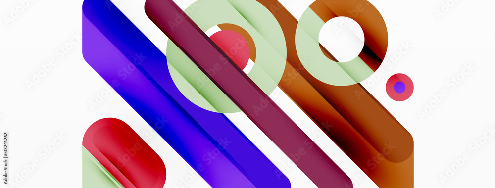 Creative geometric wallpaper. Minimal lines and circles background