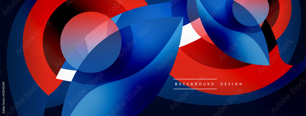 Creative geometric wallpaper. Minimal abstract background. Circle wave and round shapes composition vector illustration for wallpaper banner background or landing page Creative geometric wallpaper. Minimal abstract background. Circle wave and round shapes composition vector illustration for wallpaper banner background or landing page