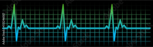 Electrocardiogram Heartbeat Pulse Heart Background 3D Illustration