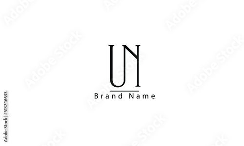 UN NU U N abstract vector logo monogram template