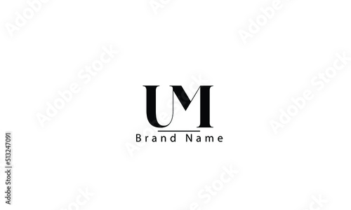 UM MU U M abstract vector logo monogram template