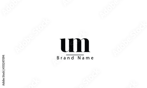 UM MU U M abstract vector logo monogram template