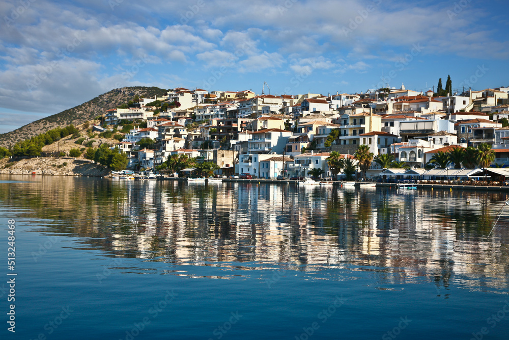 Harbor in a small village in the Peloponese in greece in the summer