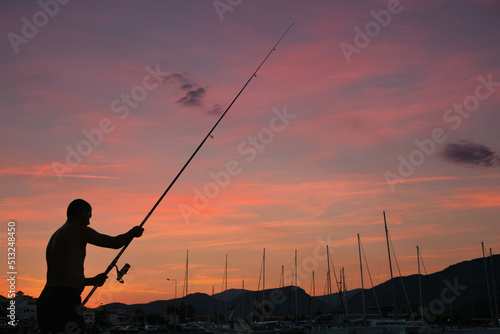 Fisher in the Peloponese in greece in the summer