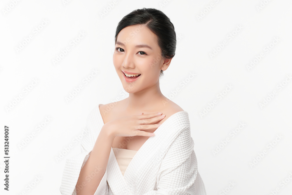 Beautiful young asian woman with clean fresh skin on white background, Face care, Facial treatment, Cosmetology, beauty and spa, Asian women portrait. Beautiful young asian woman with clean fresh skin on white background, Face care, Facial treatment, Cosmetology, beauty and spa, Asian women portrait.