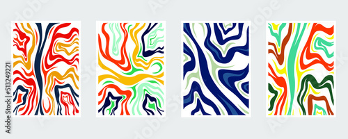 line and full color theme abstract cover poster collection