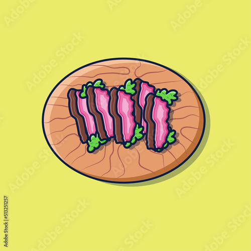 grilled meat cut symbol vector illustration