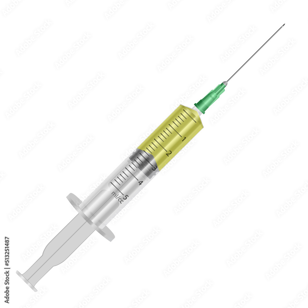 Illustration of medical syringes with needles in realistic style. Vector EPS 10 illustration Illustration of medical syringes with needles in realistic style. Vector EPS 10 illustration
