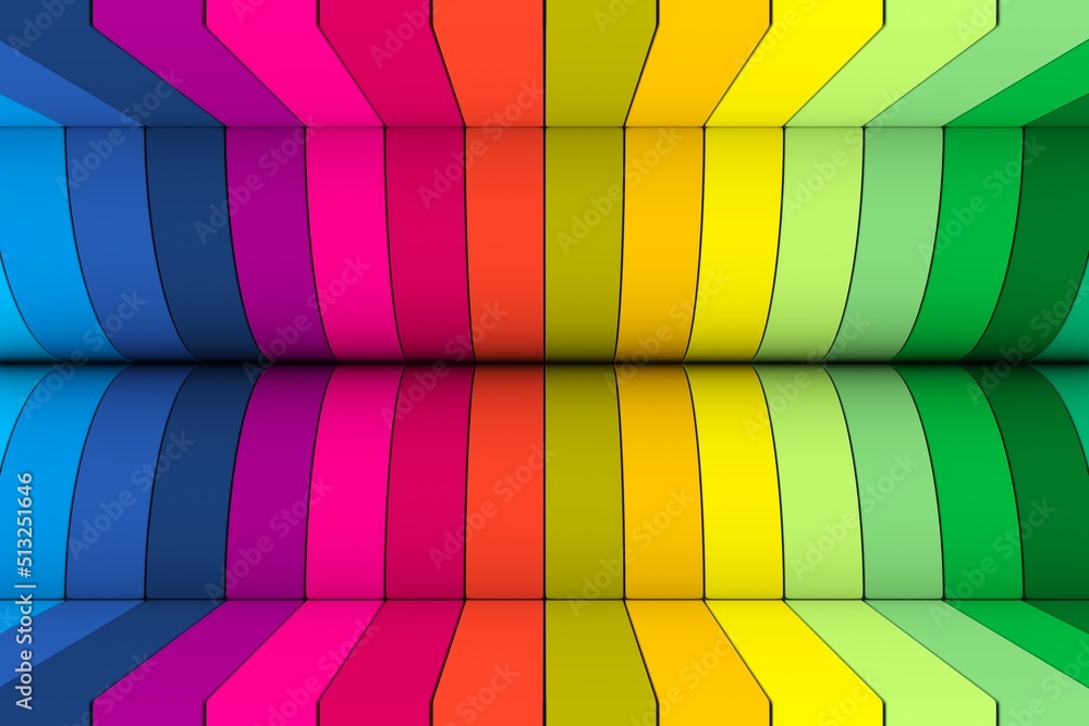 Fototapeta premium Colorful semicircle abstract background 3D render illustration