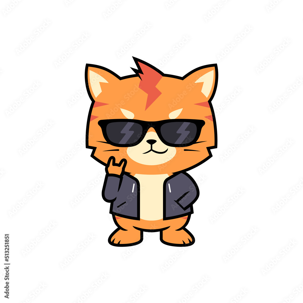 Cute cool cats wearing hoodie and sun glasses vector cartoon illustration Cute cool cats wearing hoodie and sun glasses vector cartoon illustration