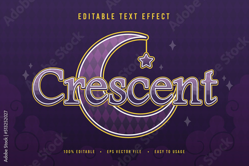 decorative crescent Font and Alphabet vector