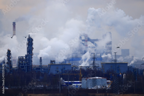 metallurgical plant landscape pollution of nature