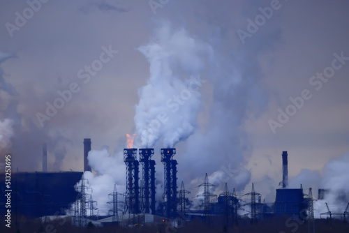 industrial landscape factory smoke pipe