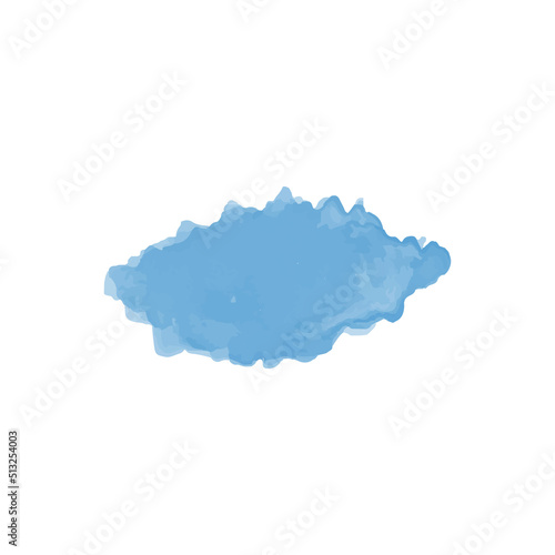 Blue watercolor wet wash splash brush background. Vector illustration element for birthday card, it's a boy, fathers day, quotes and much more.