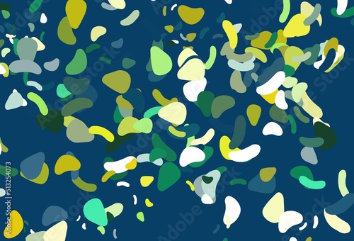 Light blue  yellow vector backdrop with abstract shapes.