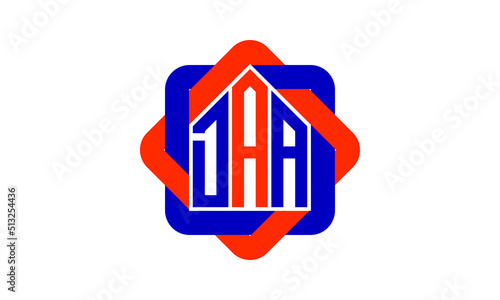 DAA three letter real estate logo with home icon logo design vector template | construction logo | housing logo | engineering logo | initial letter logo | minimalist logo | property logo |