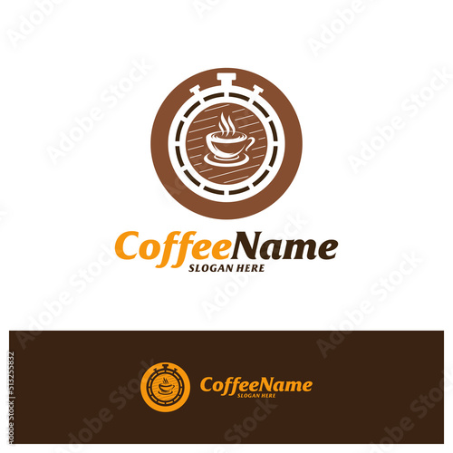 Coffee Time Logo Design Template. Coffee logo concept vector. Creative Icon Symbol