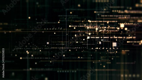 Wallpaper Mural Futuristic abstract de-focus flowing data matrix, meta, metaverse, telemetry and encrypt numbers display with particles simulation in cyber space environment for head up display loop background Torontodigital.ca