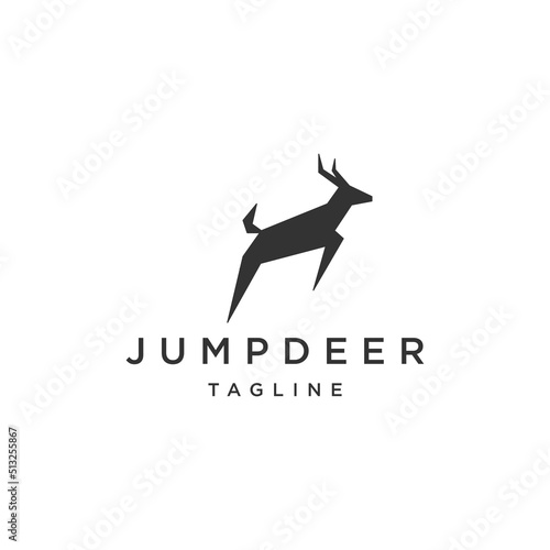 Jump deer logo design icon template