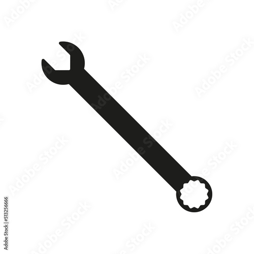 Ring spanner vector icon on white background