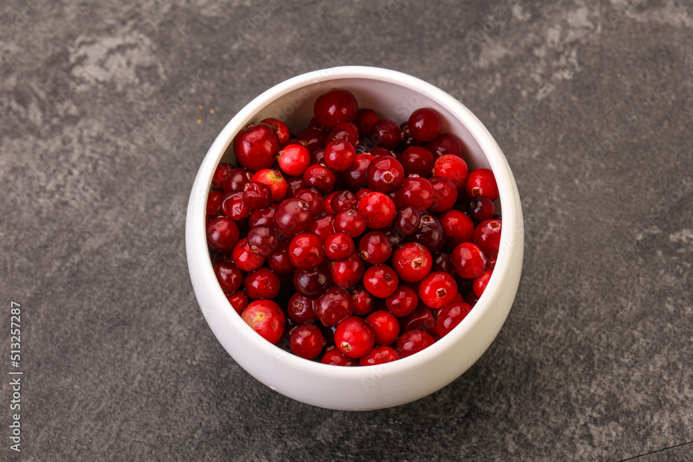 Sweet and tasty cranberry in the bowl Sweet and tasty cranberry in the bowl