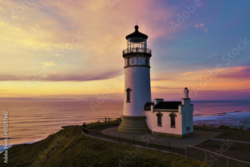 lighthouse, Oregon coast, sunset travel