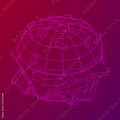 Hamburger or cheeseburger wireframe low poly mesh