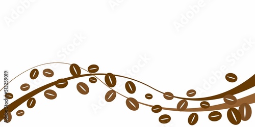 Coffee and Cafe concept simple background. Coffee beans graphic for Cafe design, banner, background design. Vector illustration.