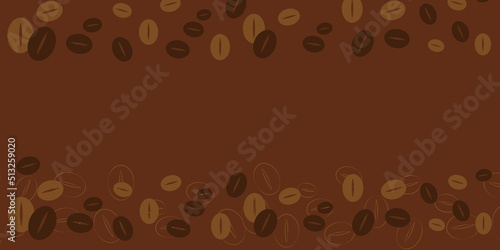 Coffee and Cafe concept simple background. Coffee beans graphic for Cafe design  banner  background design. Vector illustration.