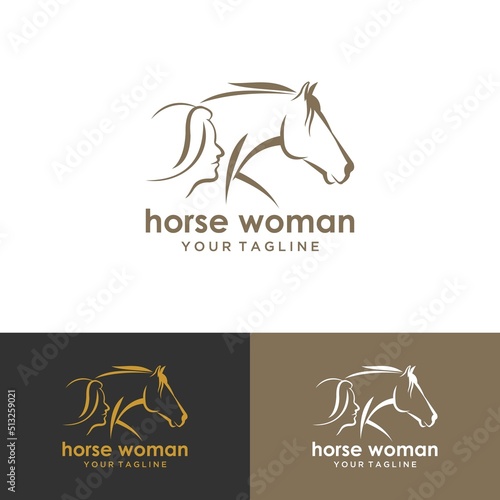 Silhouette of girl and horse