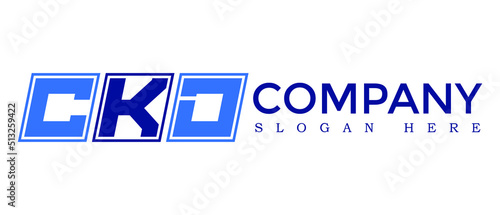 CKD three Letter Rounded rectangle boxes shape element symbol digital initial technology Media logo design, Vector Template