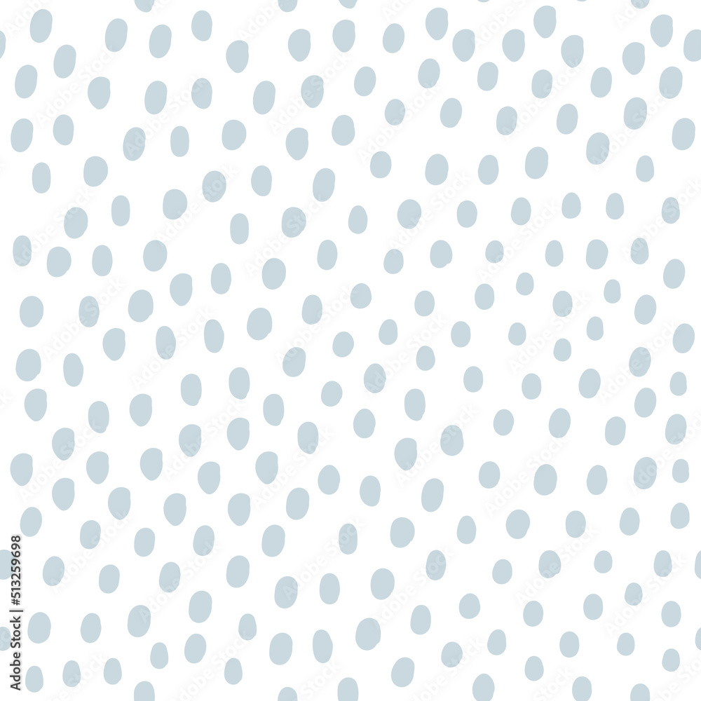 Seamless vector pattern with abstract dots in pastel colors. Printing on children's wallpaper, gift paper, children's clothing, textiles. Hand drawn on a white background.