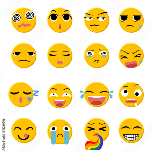 Set of emoji icon vector design. World Emoji day concept on July 17
