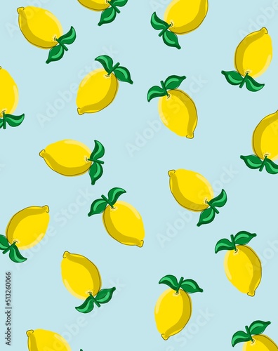Fototapeta Naklejka Na Ścianę i Meble -  illustration - yellow lemon with white background
