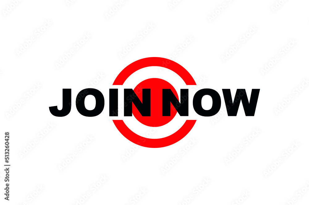 join now sign on white background join now sign on white background