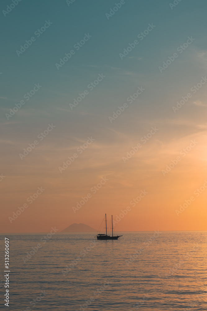 Sailboat at sunset 