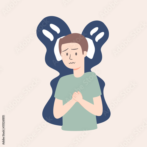 Man with schizophrenia illustration